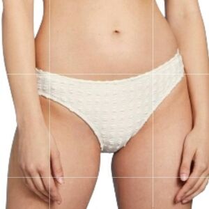 Kona Sol Hipster White Textured Bikini Bottoms - Size XL (16-18)
